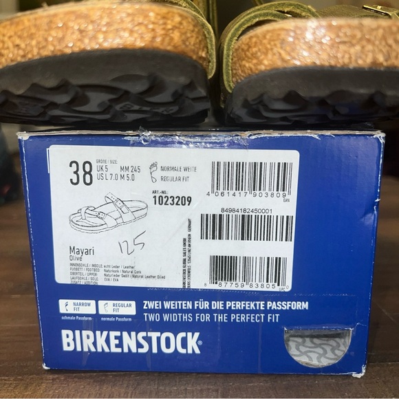 NEW IN BOX Birkenstock Mayari- size 38-women 7/8 olive army green-normal width - Picture 2 of 16